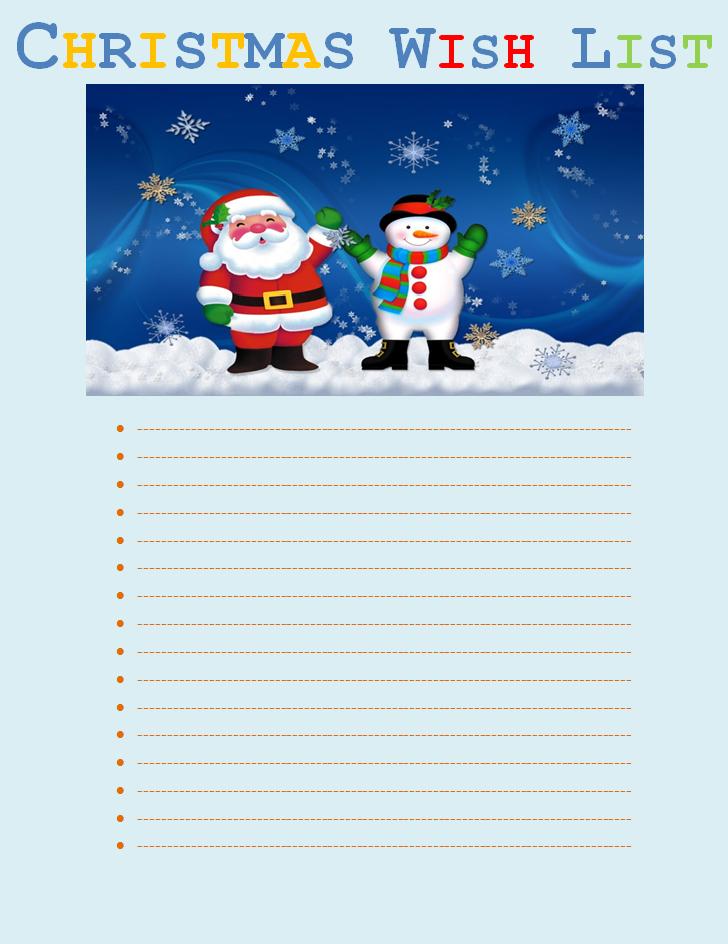 Free Christmas Wish List Template Free Word Templates