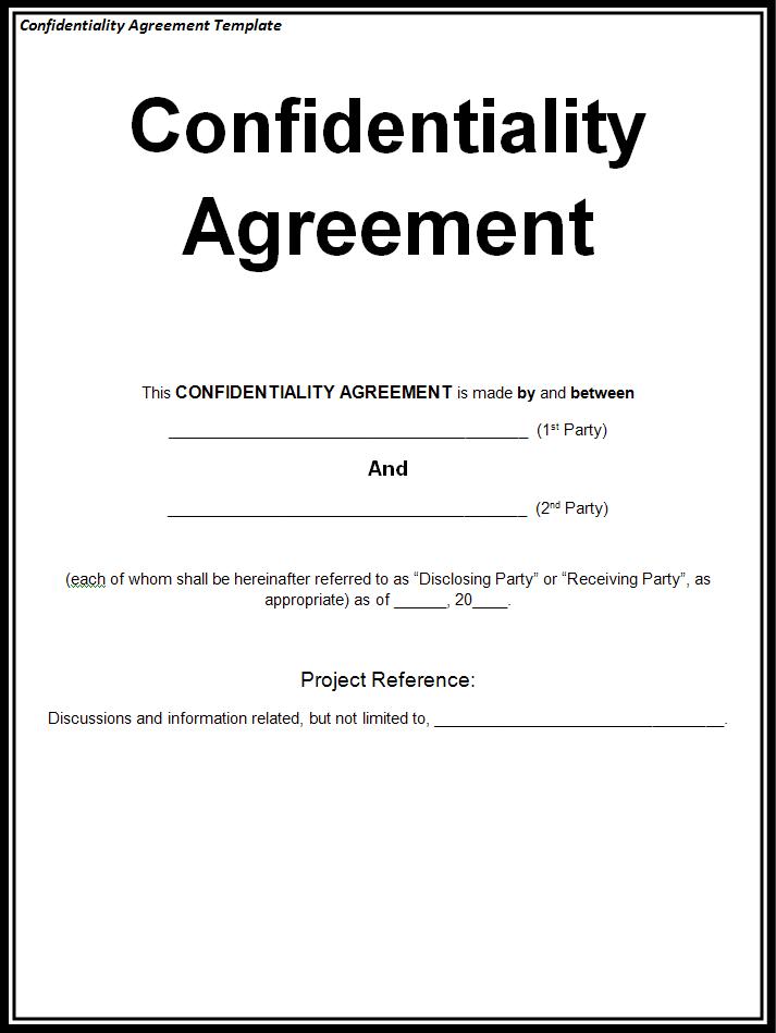10 Confidentiality Agreement Templates Free Word Templates
