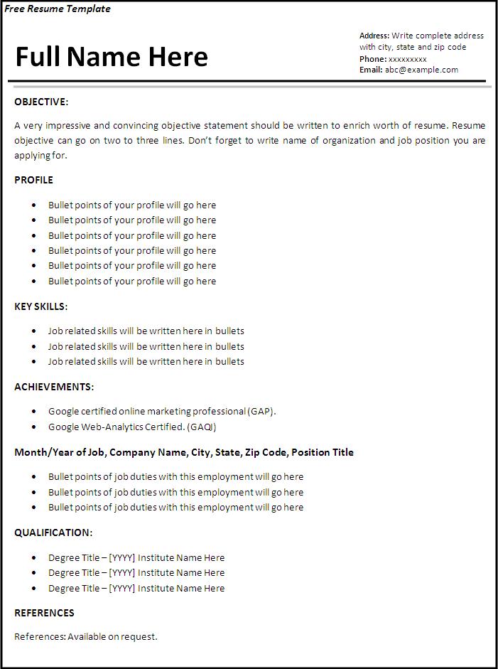 Resumes Samples For Jobs Simple Job Resume Examples