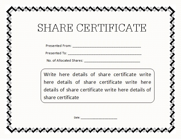10 Share Certificate Templates Free Word Templates 10 Share Certificate Templates Free Word Templates