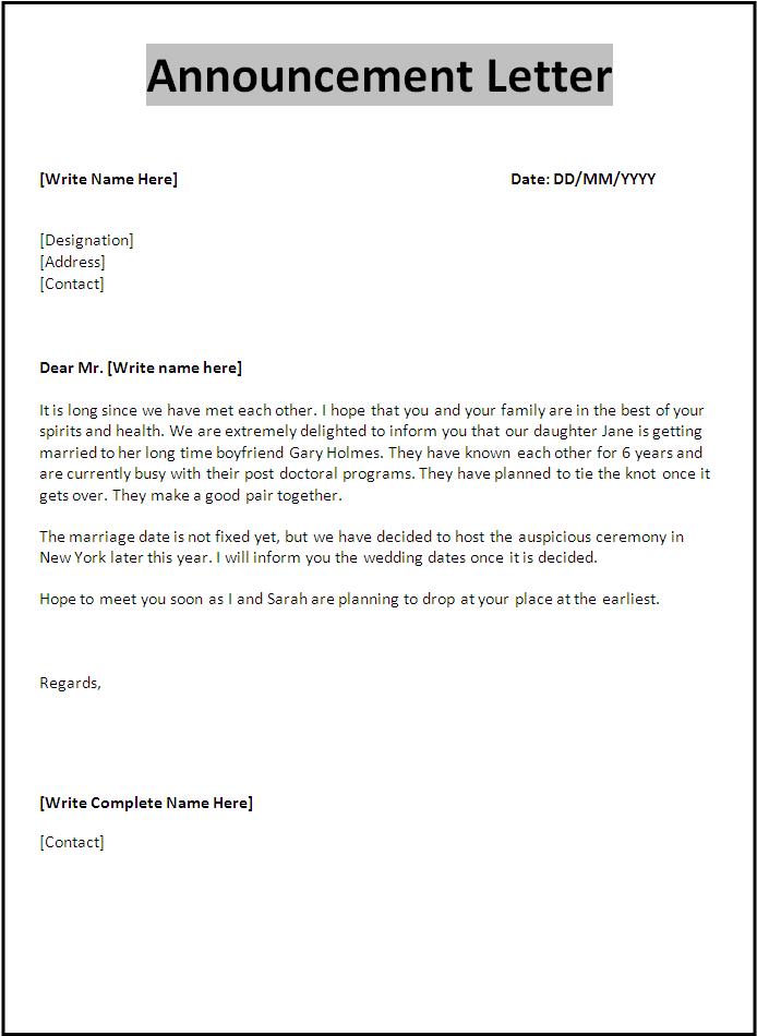 Example 1: Sample letter to customers to inform new hours