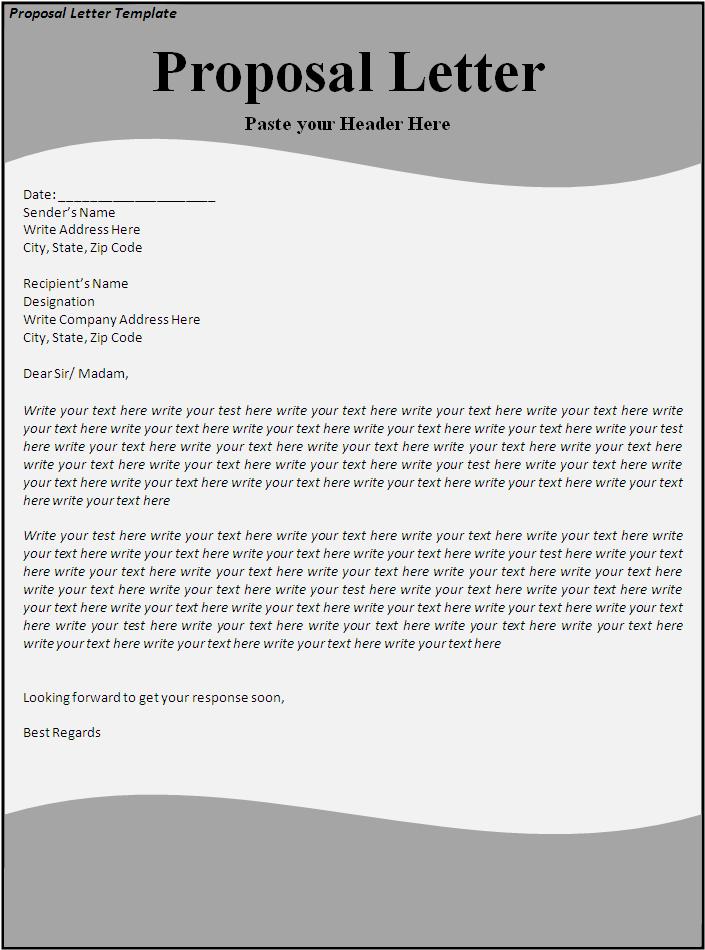 Proposal Letters Free Word Templates