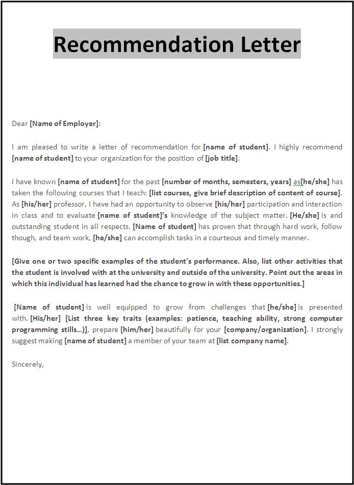 Personal Recommendation Letter | Free Word Templates