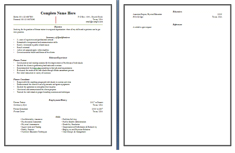 Templates For Personal Trainers