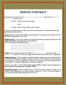 Wedding Service Contract Template