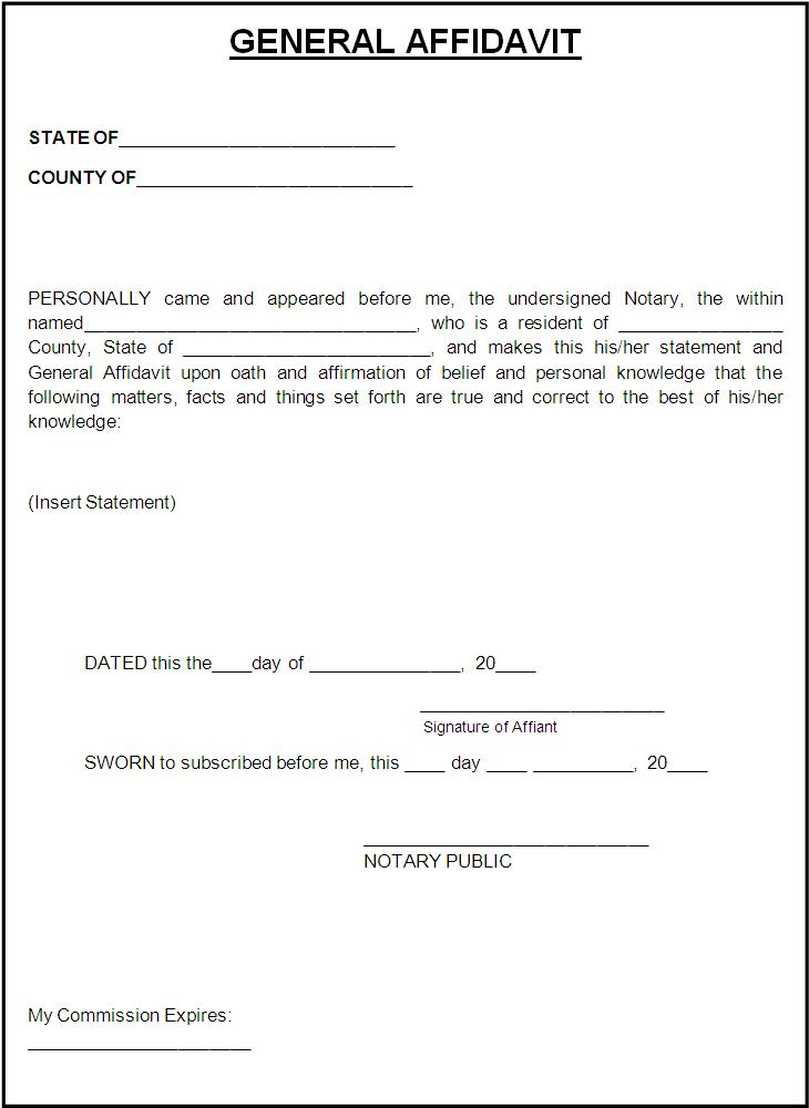 sample-generic-affidavit-form