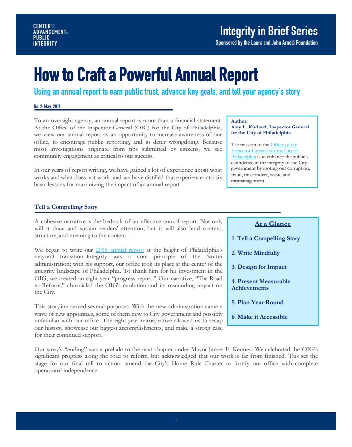 annual report assignment sample
