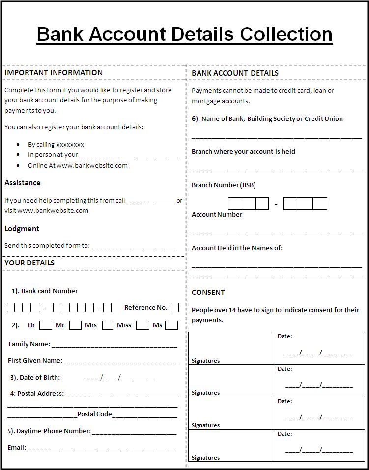 Account Form Template