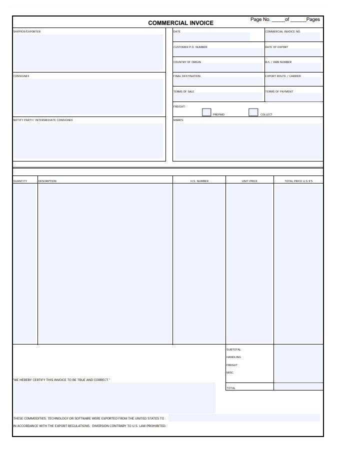 Blank Invoice Template