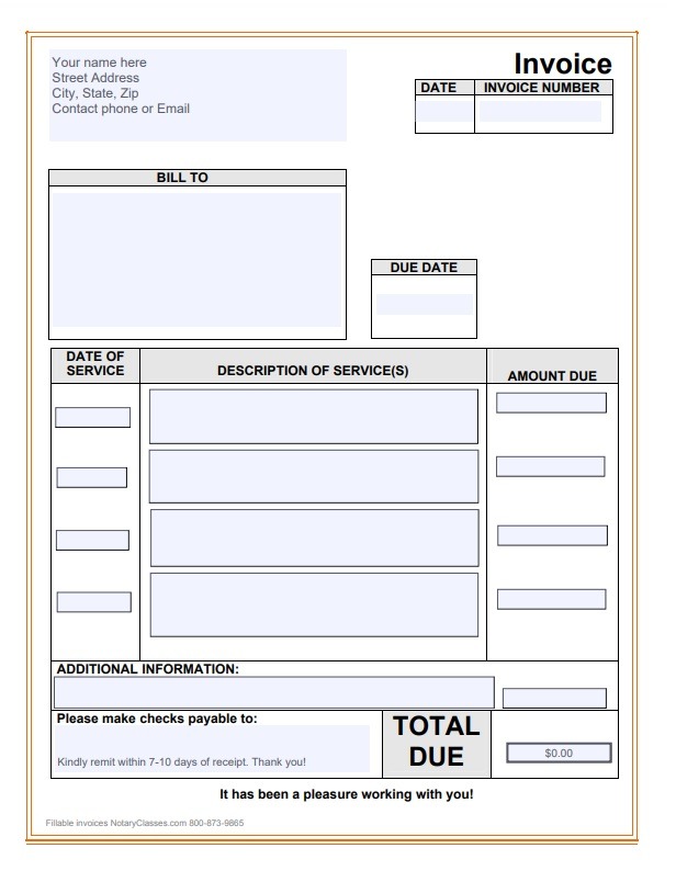 Blank Invoice Template