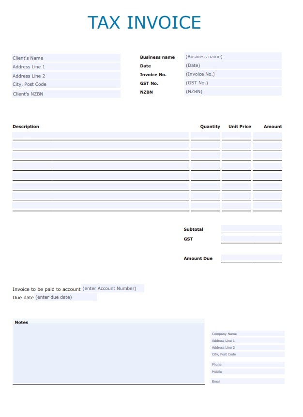 Blank Invoice Template Free Word Templates Freebies
