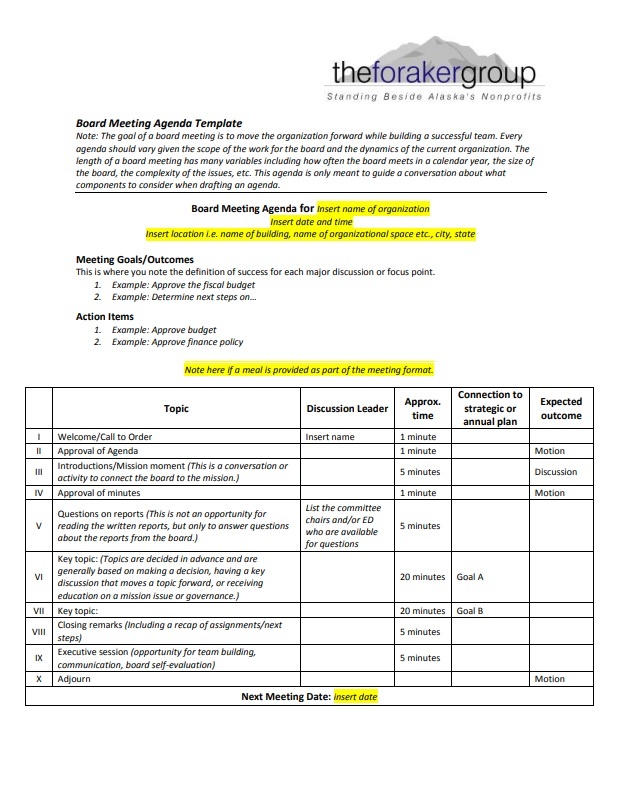 Meeting Agenda Template