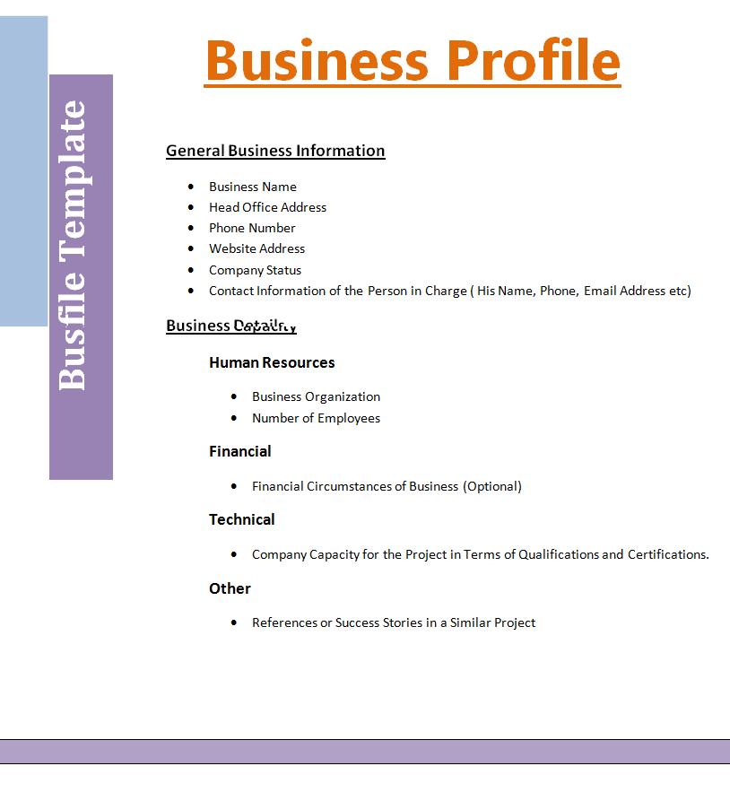 business plan business profile