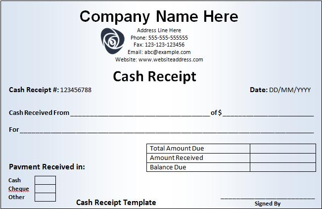 Cash Receipt Template Excel from www.wordstemplates.org