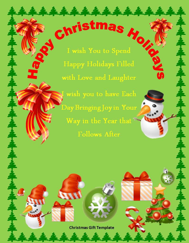 Christmas Gift Template  Free Word Templates Regarding Free Christmas Invitation Templates For Word