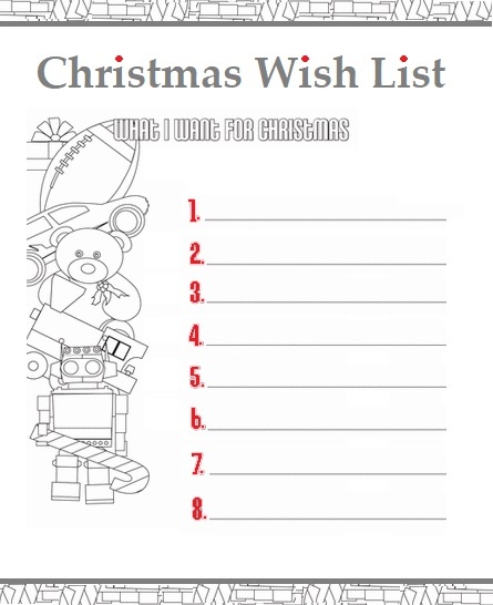 Christmas Wish List Format