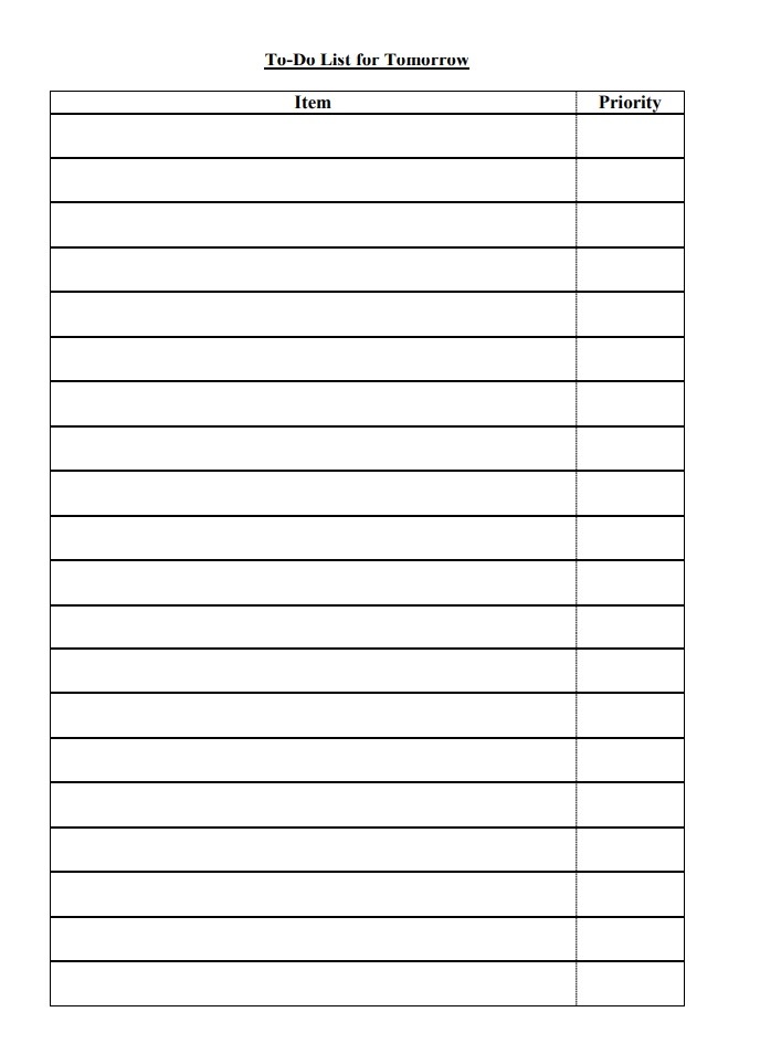 To Do List Template