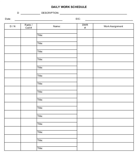 Daily Schedule Template | Free Word Templates