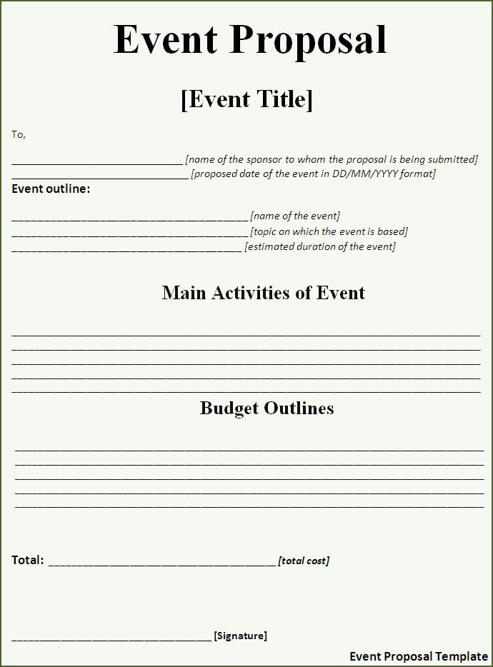 Event Proposal Templates 14+ Free Printable Word & PDF Formats