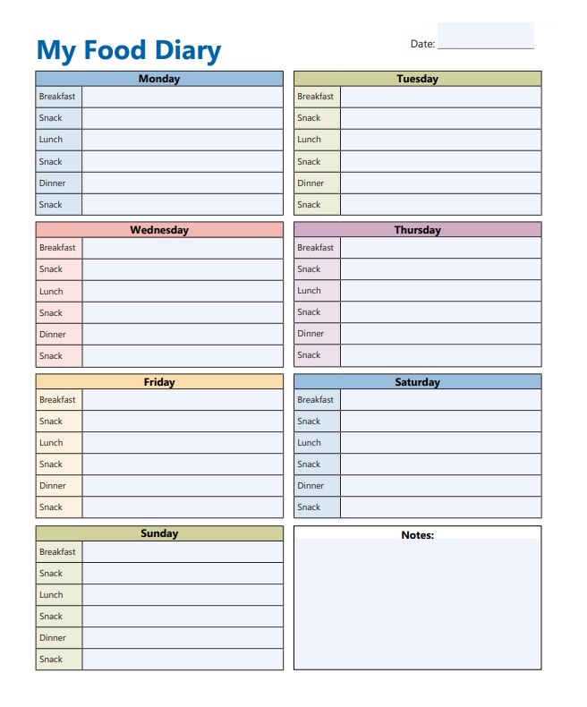 Nutrition Log Template from www.wordstemplates.org