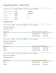 Meeting Minutes Template | Free Word Templates