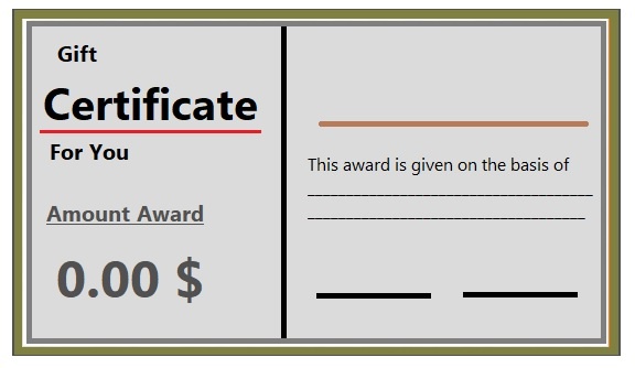 Gift Certificate Template