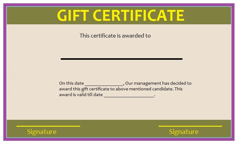 Gift Certificate Template