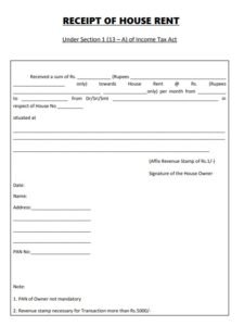 Rent Receipt Template | Free Word Templates