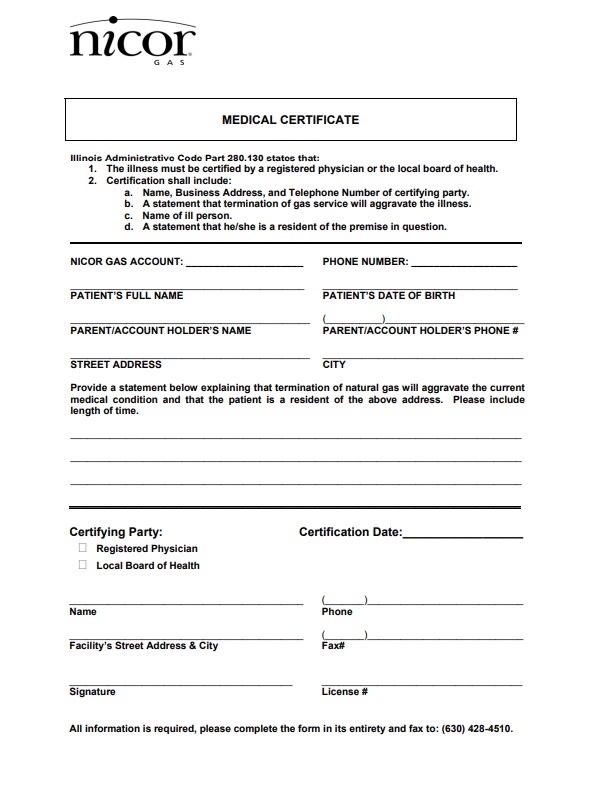 Medical Certificate Template