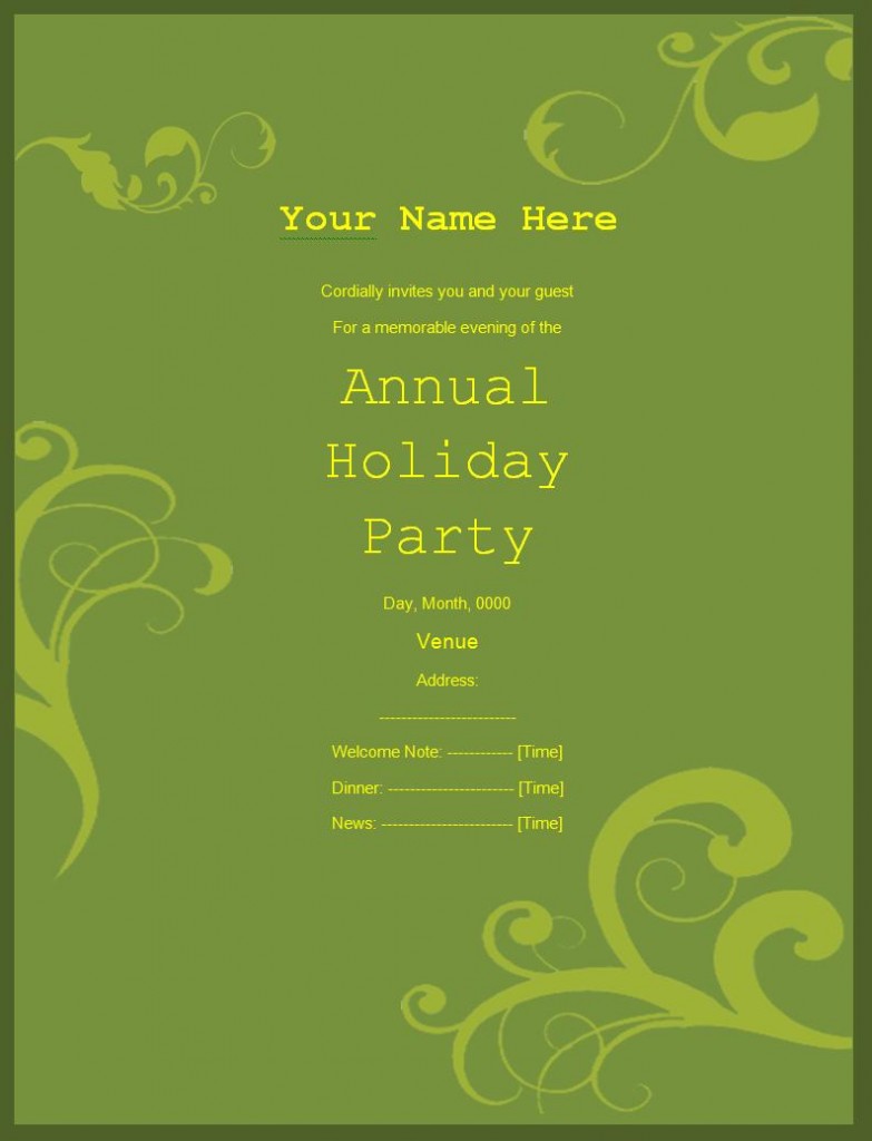 Party Invitation Templates Professional Word Templates