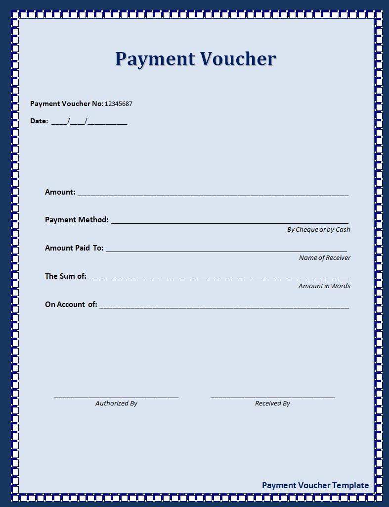 Payment Voucher Template Free Printable Ms Word Format