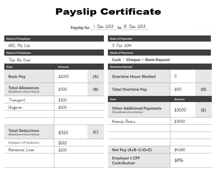 Salary Certificate Template