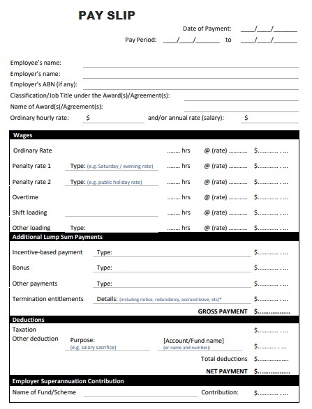 Payslip Form