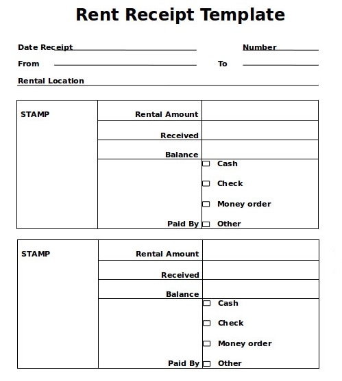 sample house rent receipt free word templates