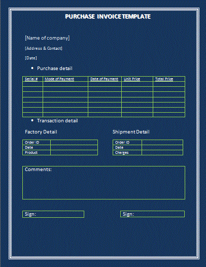 Purchase Receipt Template