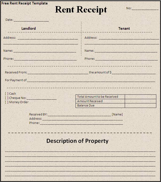 house Rent Receipt Format