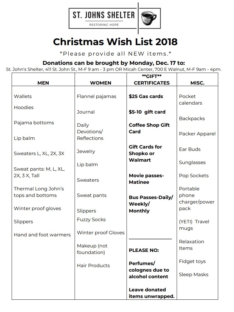 Christmas Price list template