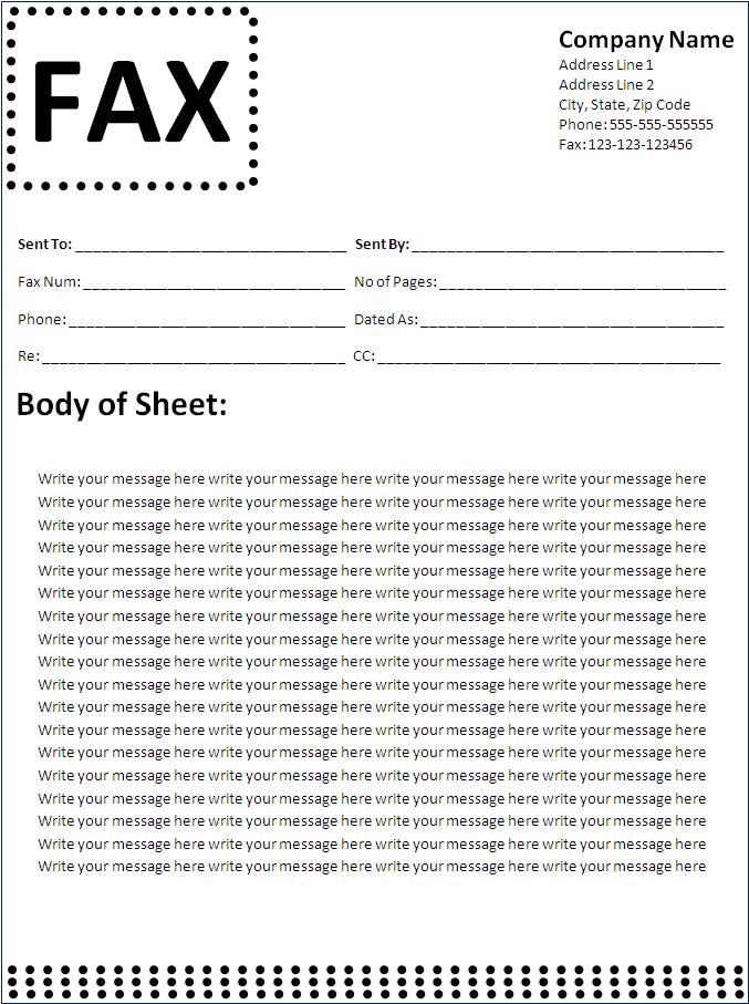 Fax Log Sheet Template Word