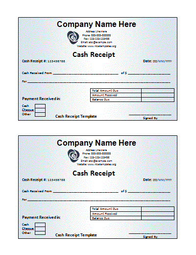receipts template