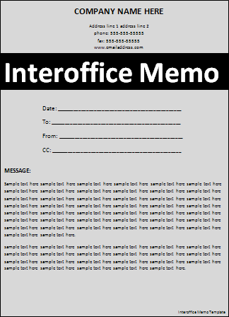 Interoffice Memo Template