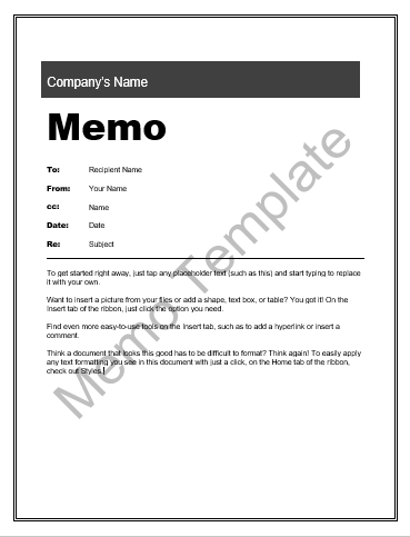 Interoffice Memo Template