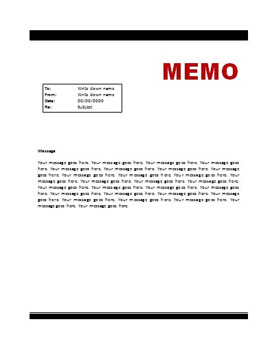 Memo Template | 11+ Free Printable Word, Excel & PDF ...