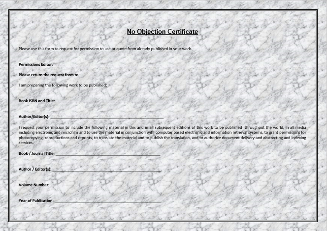 No Objection Certificate Template