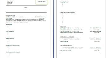 Manufacturing Resume Template