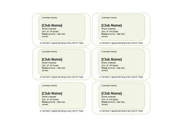 Blank Membership Card Template Free Word Templates