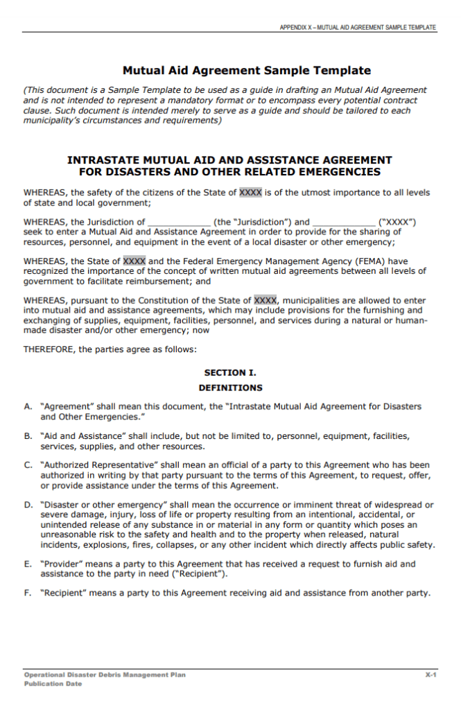 Mutual Aid Agreement Template