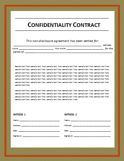 Confidentiality Agreement Template