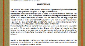 Fixed Loan Contract Template