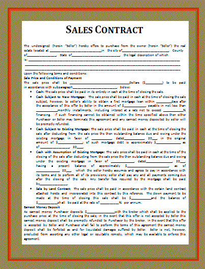 Sales Contract Template