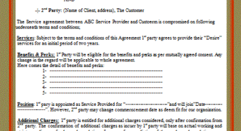 Service Level Contract Template